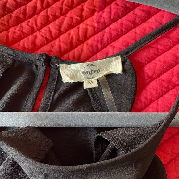 Entro Black scalloped-edge peplum top, medium. - Picture 6 of 8